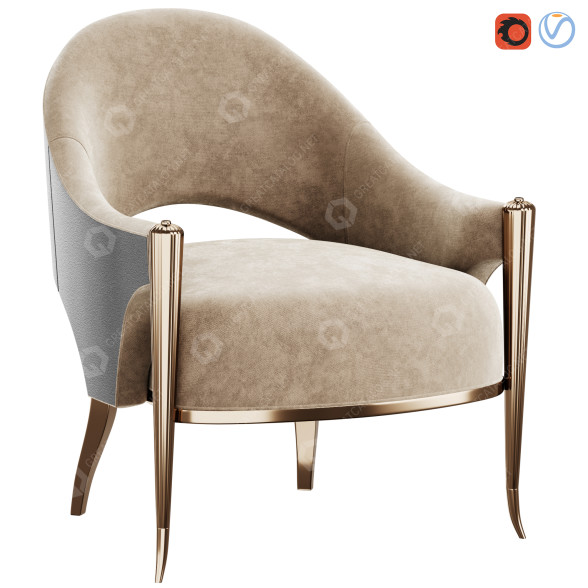 Armchair Caracole Pretty Little Thing 3D model