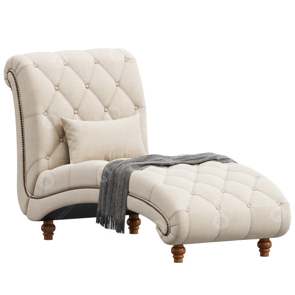Chaise Longue Gowans by Three Posts 3D model