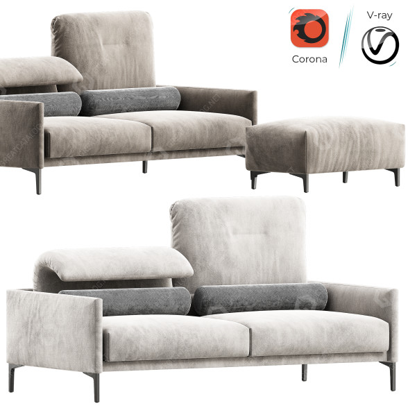 Sofa und Ottomane COR Sitzmöbel Avalanche 3D-Modell