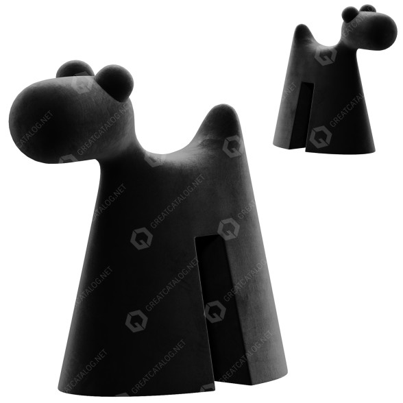 Stołek Serralunga Doggy Velvety model 3D