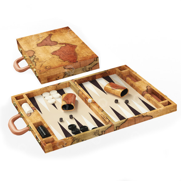 Настольная игра Hattrick Backgammon Map 3D модель