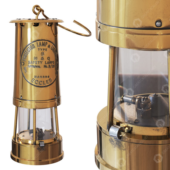 Ліхтар Brass and Cast Iron Miners 3D модель