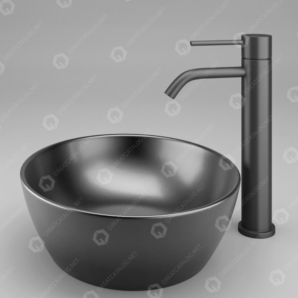 Waschbecken Round Black 3D-Modell