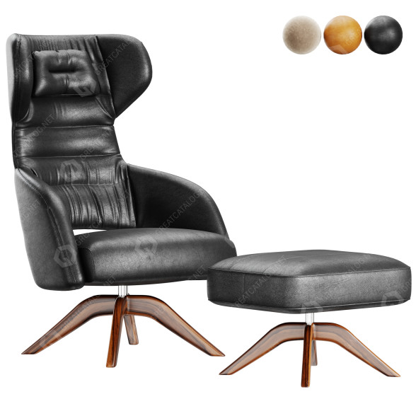 Sessel und Ottomane Captain Heaven Soft 3D-Modell