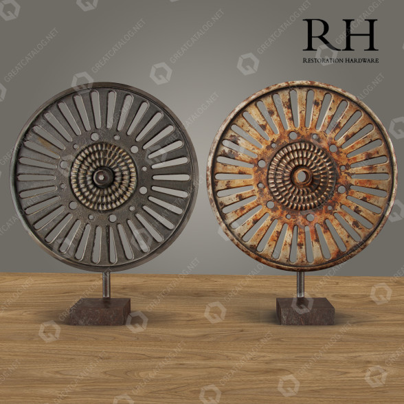 Statuetka Restoration Hardware Cast Iron Factory Wheels model 3D