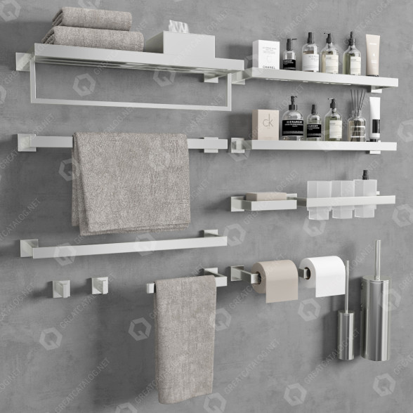 Decor Bathroom Accessories Set 7 3D model