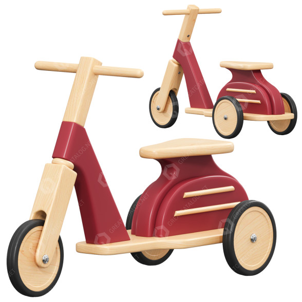 Іграшка Red Wooden Scooter 3D модель