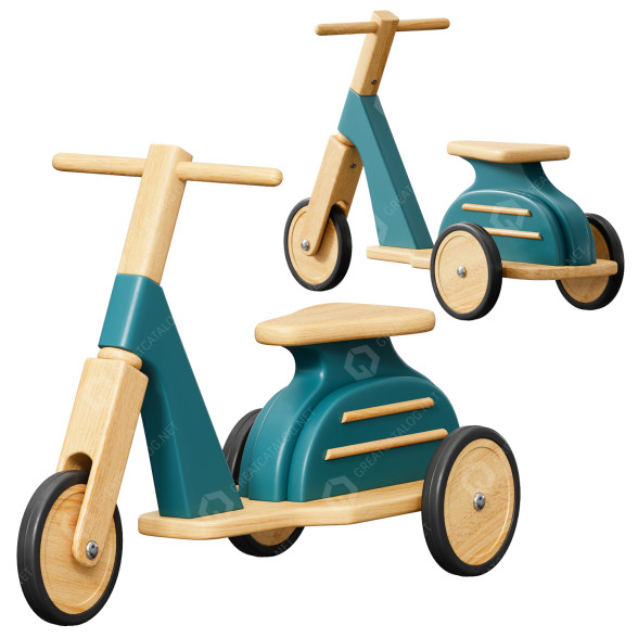 Іграшка Blue Wooden Scooter 3D модель