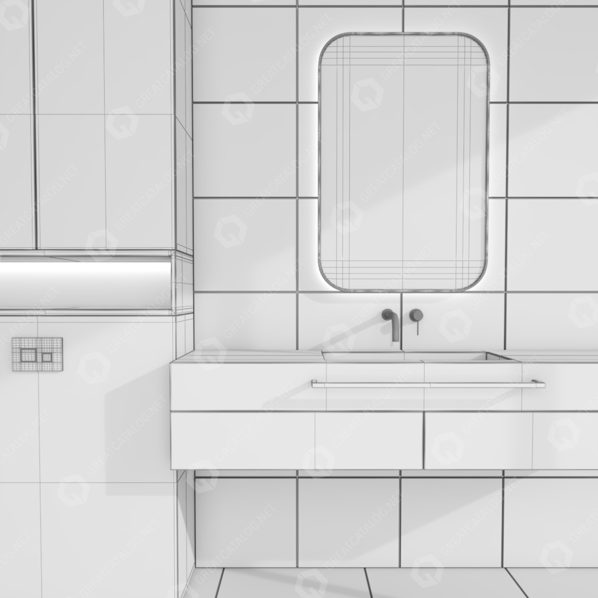 Bathroom Furniture Set 46 3D model - GreatCatalog 22677