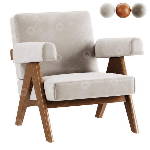 Крісло Cassina Capitol Complex by Pierre Jeanneret 3D модель