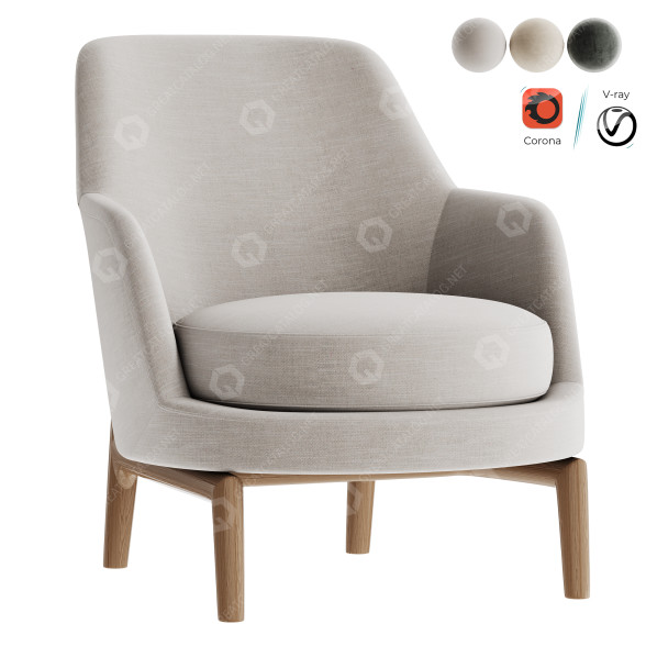Sillón Flexform Leda Modelo 3D