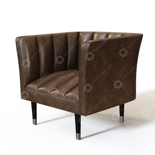 Крісло Arteriors Christophe Bark Leather Grey Ash 3D модель