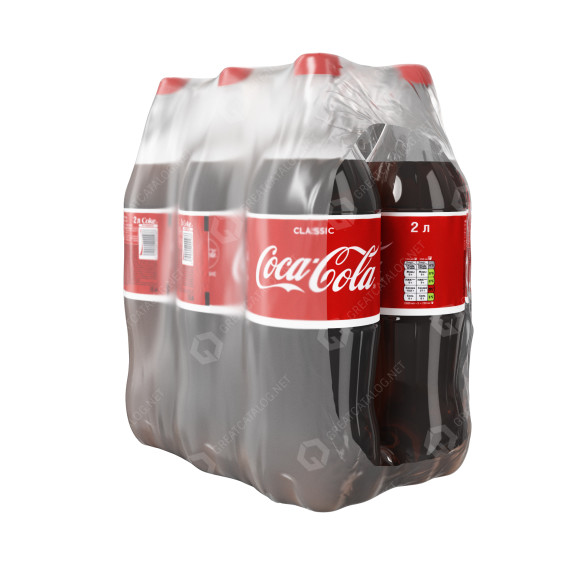 Напій Coca-Cola 2 l Bottles 6 pcs 3D модель