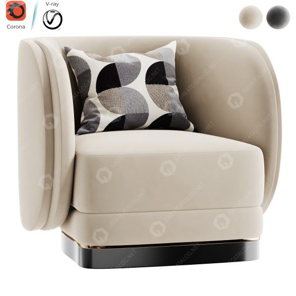 Кресло Touched Interiors Downton 3D модель