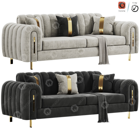 Sofá FH 3002 Brass Line Set by FurnitureHub Modelo 3D