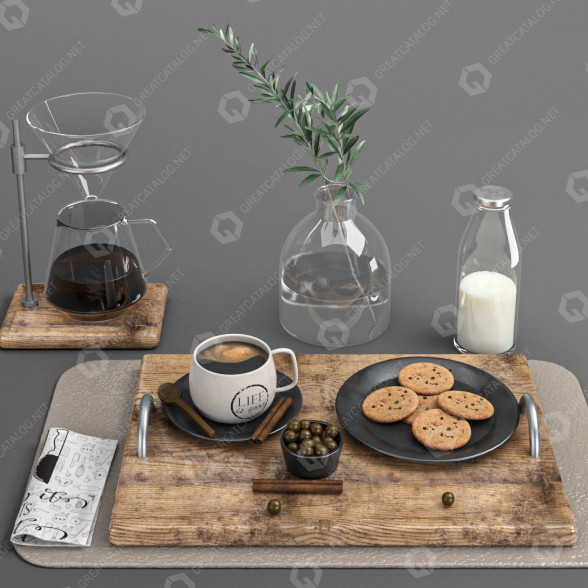 Servierter Tisch Accessories Set 2 3D-Modell