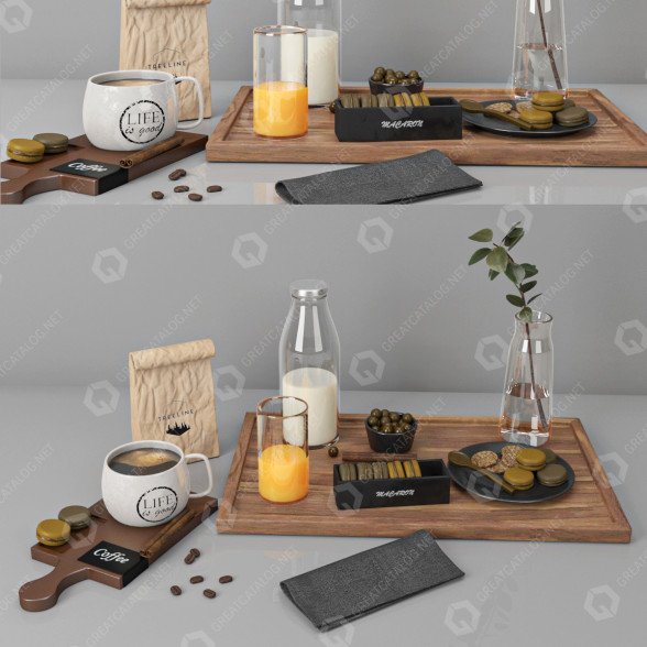 Podany stół Accessories Set 4 model 3D