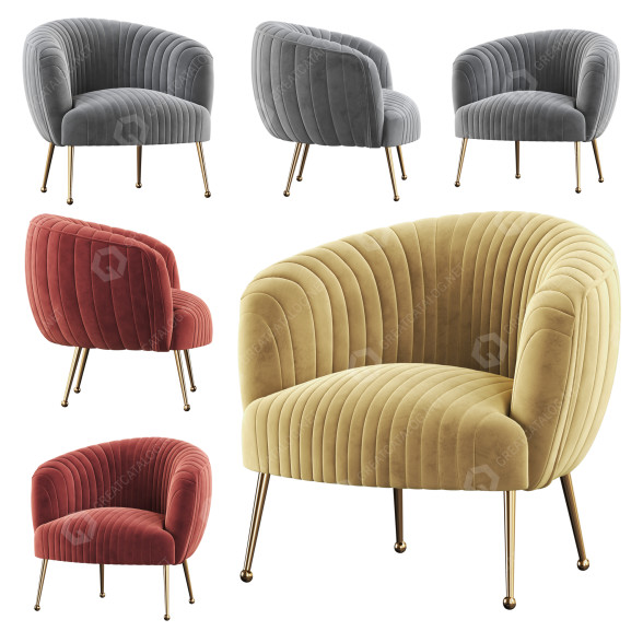 Fauteuil Gemma Velvet Tub modèle 3D