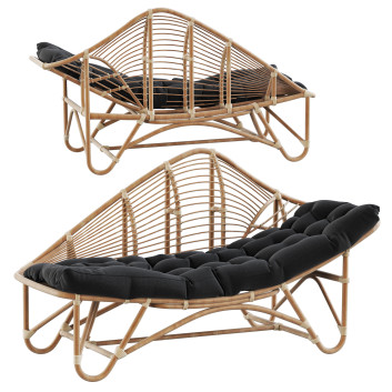 Шезлонг Anthropologie Positano Rattan Indoor Outdoor