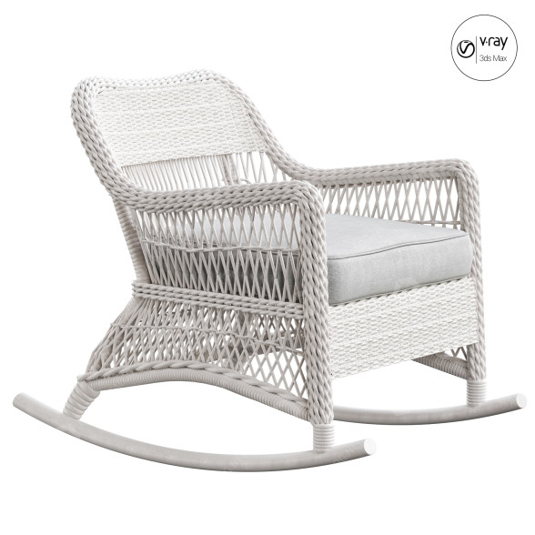 Chaise à bascule Chretien with Cushion by Rosecliff Heights modèle 3D