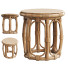 Coffee Table Round Natural Rattan Accent - Islomov