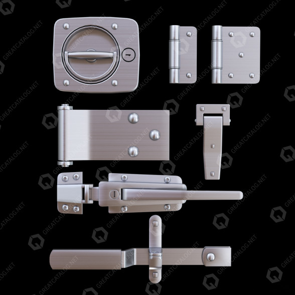 Türbeschläge Hardware Set 3D-Modell