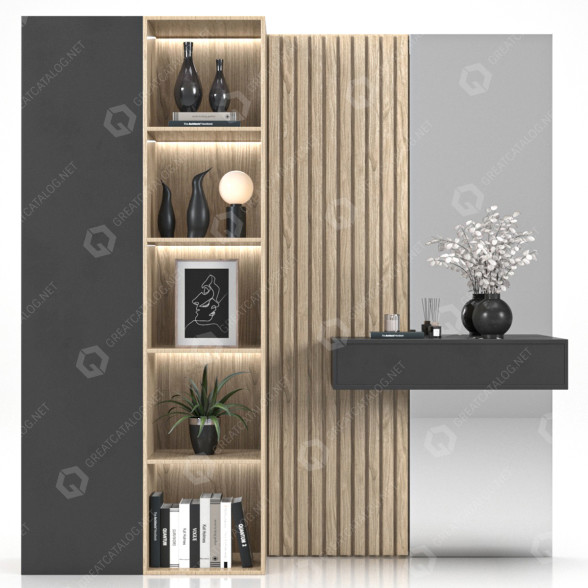 Korridor und Dekoration Set 01 3D-Modell