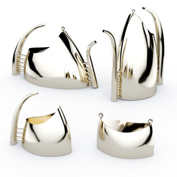 Посуд 1stDibs Coffee & Tea Set by Lino Sabattini 3D модель
