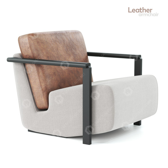 Кресло Leather and Fabric 3D модель