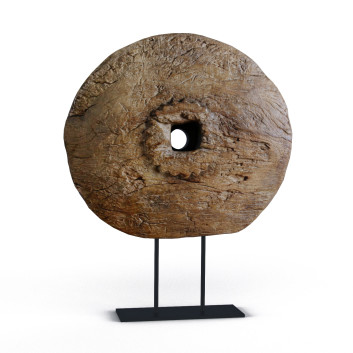 Statuette Artifact Genuine 19th Century Indian Cart Wheel