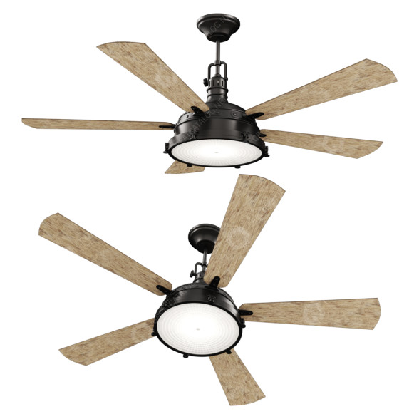 Ventilateur de plafond avec lampe Kichler Lighting Hatteras Bay modèle 3D