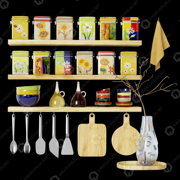Декор Accessories Set Storage Jars 3D модель
