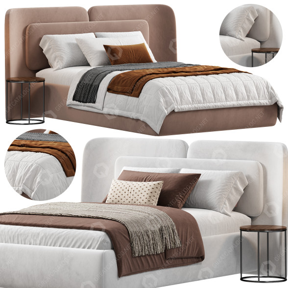 Bed and Bedside Table Rove Concepts Angelo 3D model