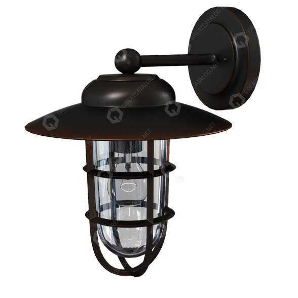 Farola Lamps Plus Marlowe 13 14 High Bronze Metal Cage Outdoor Wall Light Modelo 3D