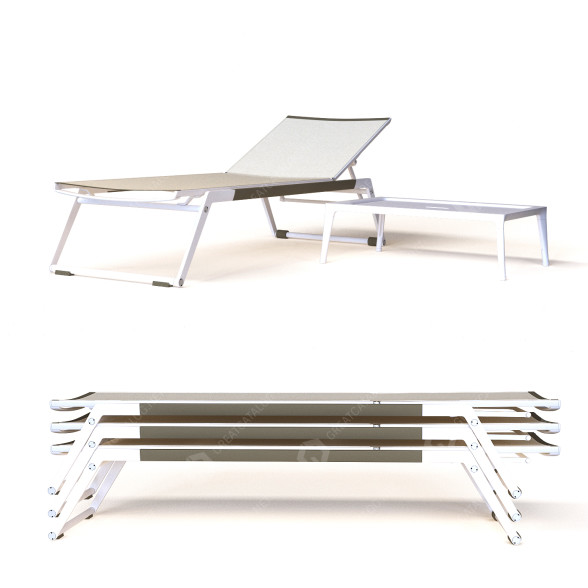 Шезлонг та стіл B&B Italia Mirto Outdoor 3D модель