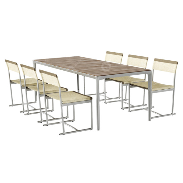 Tisch und Stuhl B&B Italia Mirto Outdoor Iroko 3D-Modell