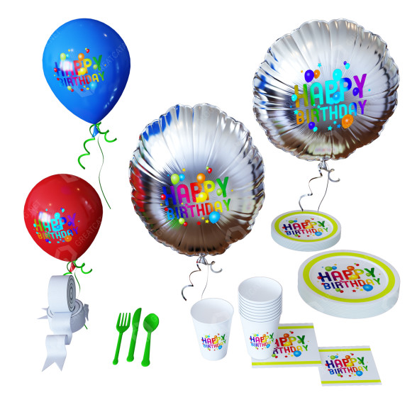 Посуд та декор Birthday 3D модель