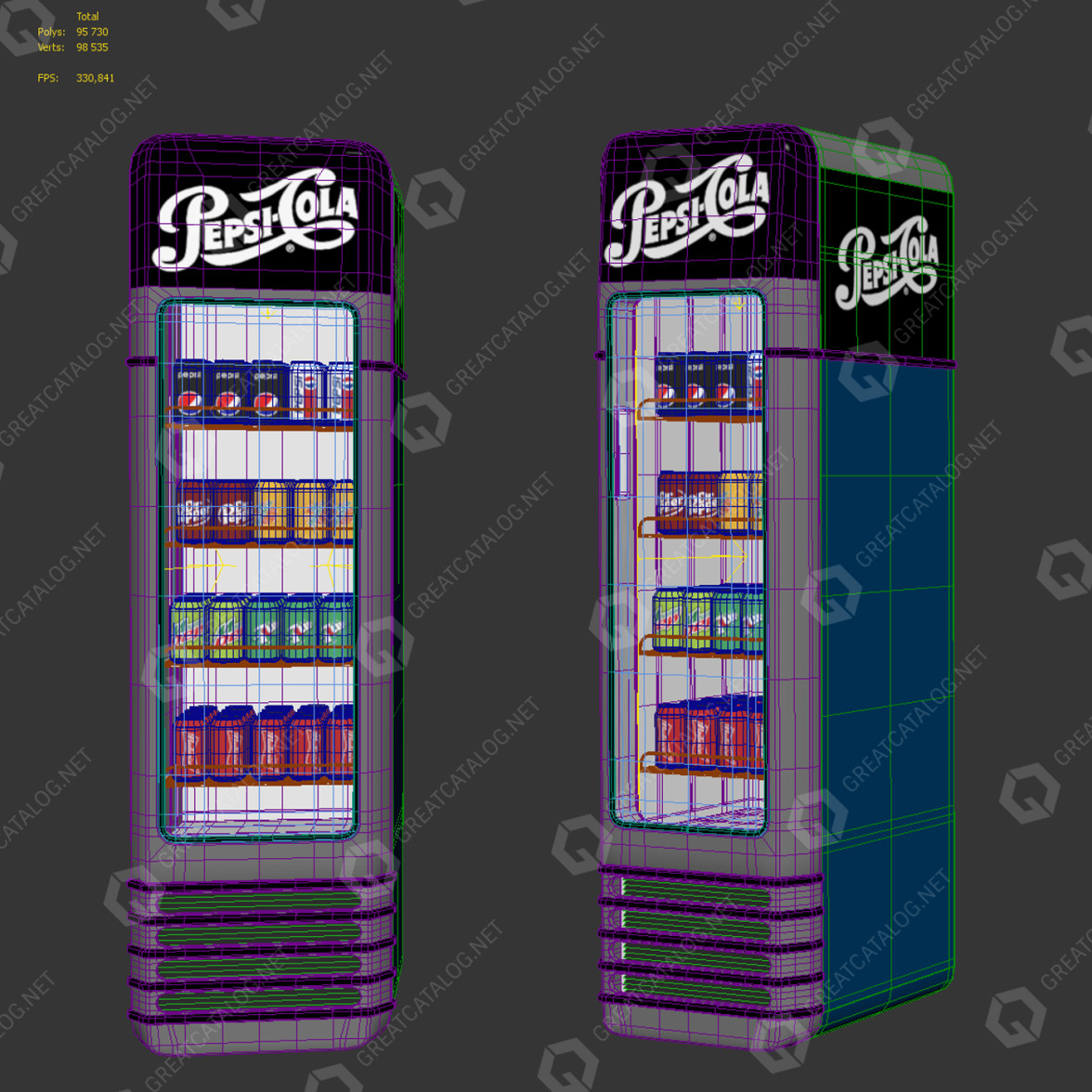 PEPSI-COLA レトロディスプレイ Refrigerator Retro Pepsi Cola 3D model - GreatCatalog 23626