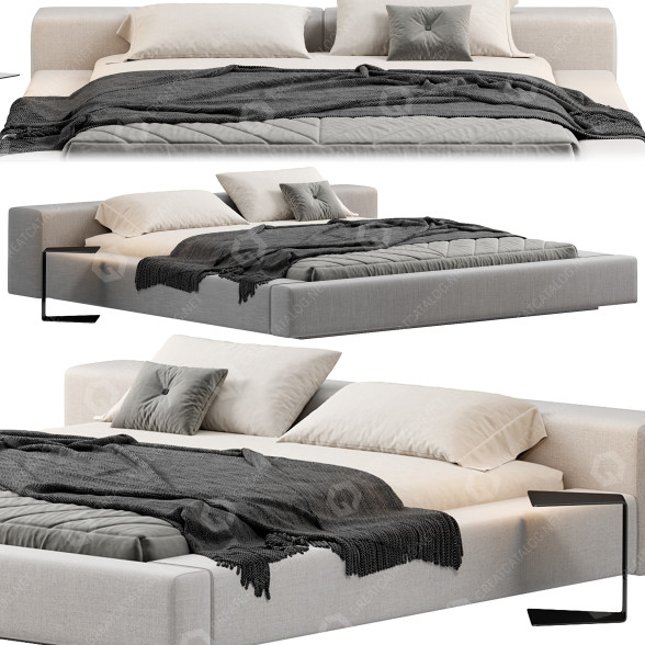 Ліжко та тумбочка Living Divani Extra Wall 3D модель