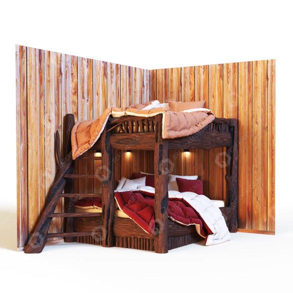 Ліжко Rustic Bunk 3D модель