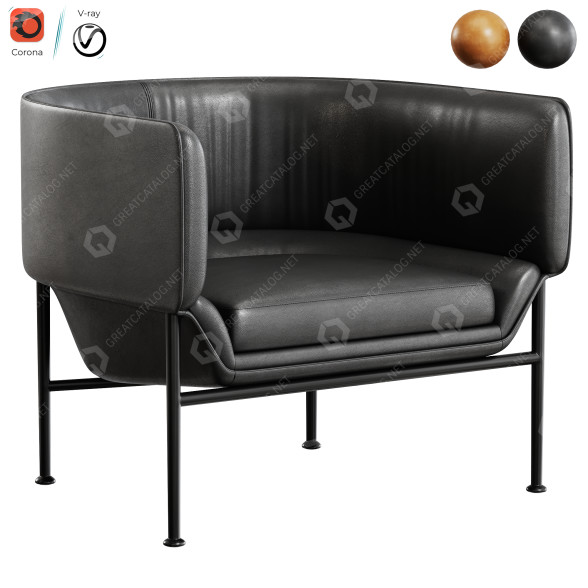 Fauteuil Wendelbo Collar modèle 3D