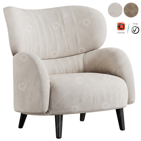 Armchair Natuzzi Blossom 3D model