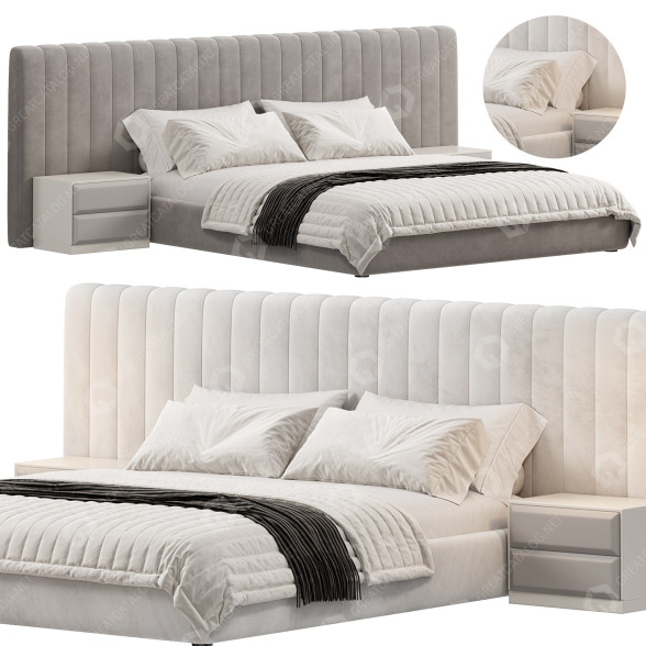 Bett und Nachttischchen Rove Concepts Berlin 3D-Modell