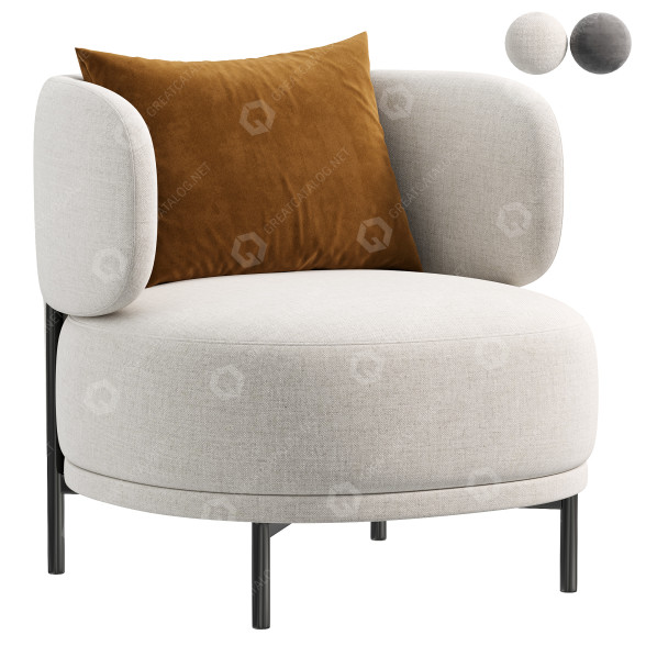 Armchair Gallotti&Radice Akiko 3D model