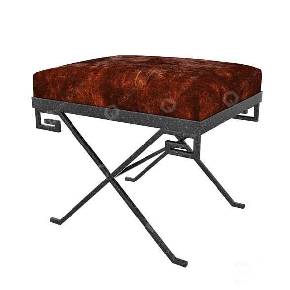 Пуф Metal with Leather Top 3D модель