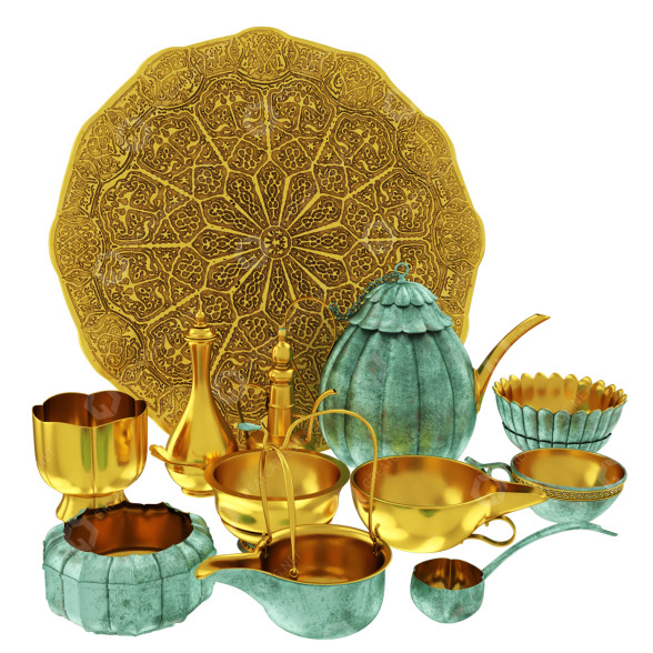 Посуд Oriental Tea and Coffee Set 3D модель