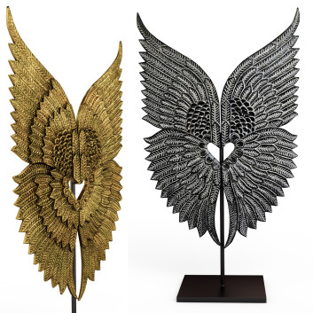 Статуэтка   Ebony Wood Angel Wings on Stand 3D модель