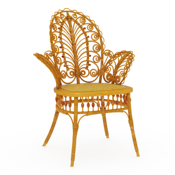 Стілець Victorian Wicker Parlor C 1890 3D модель