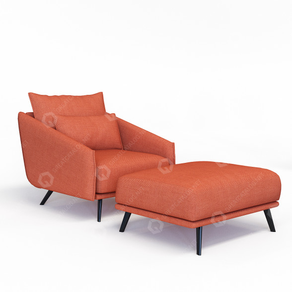 Fotel i pufa Stua Costura model 3D