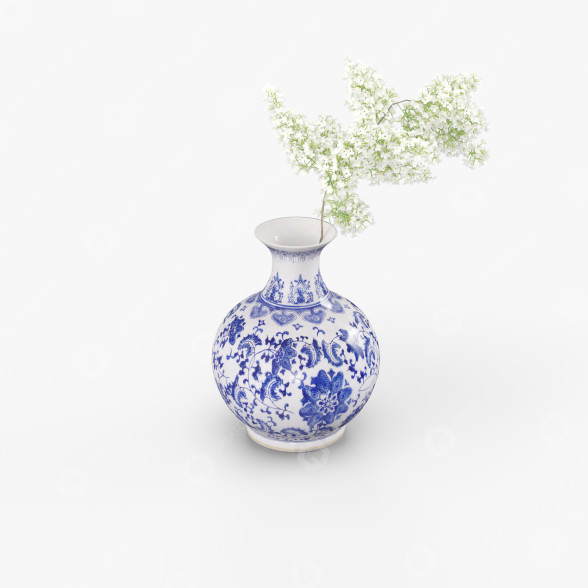 Wazon i roślina Small Flower model 3D